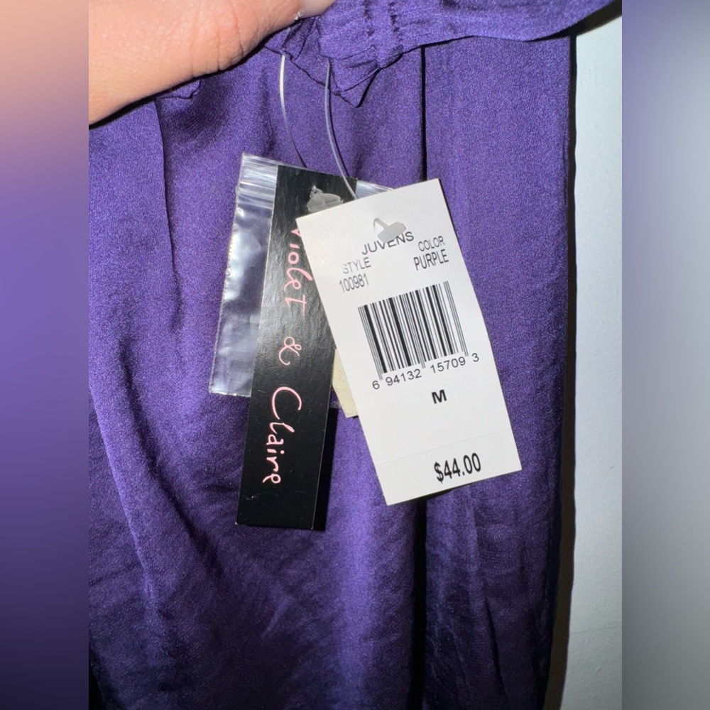 Violet & Claire Purple Off Shoulder Blouse / Peasant Top - Size medium - Picture 2 of 4